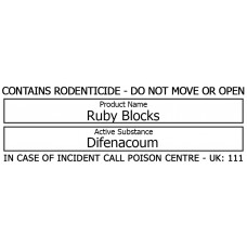 Bait Station Warning Label - Ruby